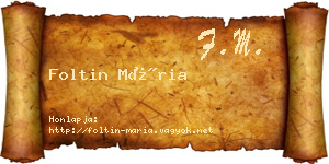 Foltin Mária névjegykártya
